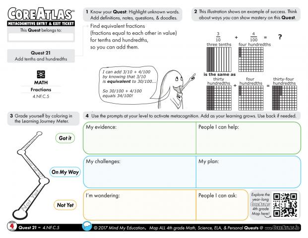 CoreAtlas Entry/Exit Ticket: Add tenths and hundredths (4th grade)