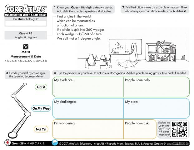 CoreAtlas Entry/Exit Ticket: Angles and degrees (4th grade)