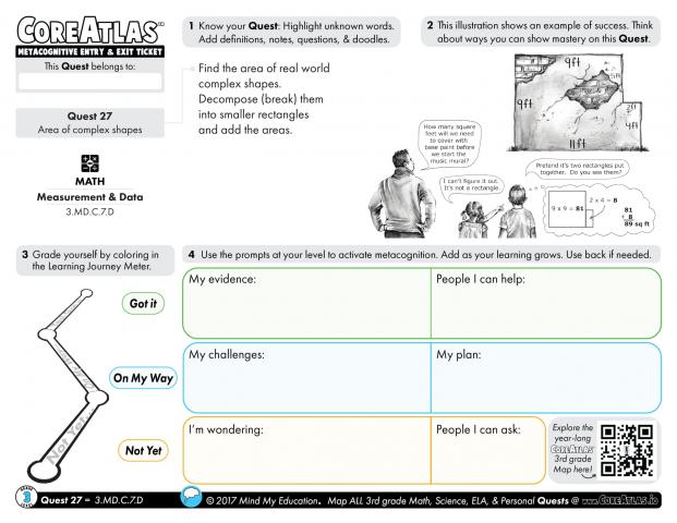 CoreAtlas Entry/Exit Ticket: Area of complex shapes (3rd grade)