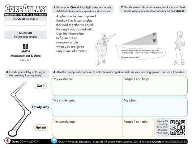 CoreAtlas Entry/Exit Ticket: Decompose angles (4th grade)