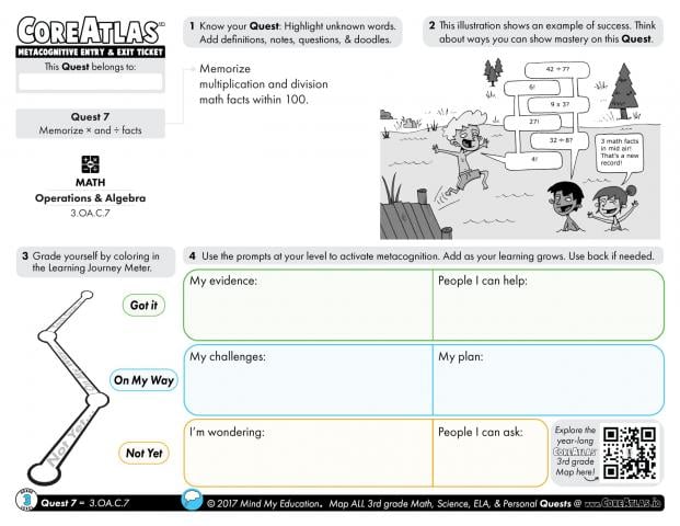 CoreAtlas Entry/Exit Ticket: Memorize x and ÷ (3rd grade)
