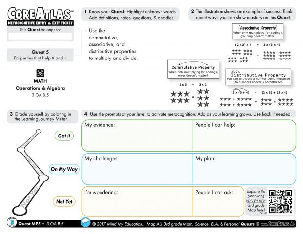 CoreAtlas Entry:Exit Ticket - Properties that help × and ÷ (3rd grade)