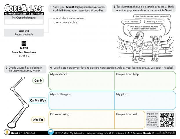 CoreAtlas Entry/Exit Ticket: Round decimals (5th grade)