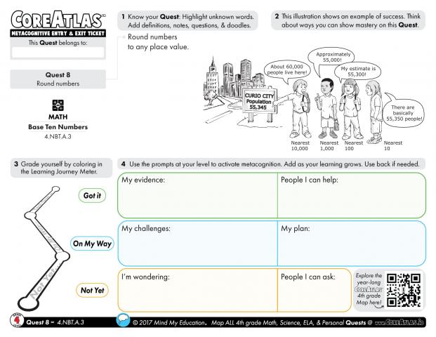 CoreAtlas Entry/Exit Ticket: Round numbers (4th grade)