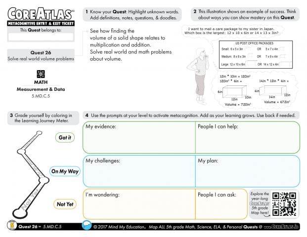 CoreAtlas Entry/Exit Ticket: Solve real world volume problems (5th grade)