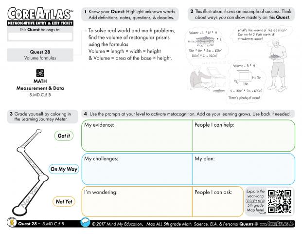 CoreAtlas Entry/Exit Ticket: Volume formulas (5th grade)