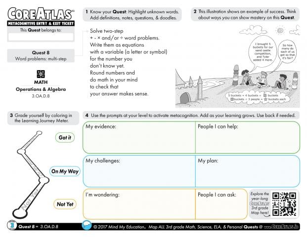 CoreAtlas Entry/Exit Ticket: Word Problems multi-step (3rd grade)