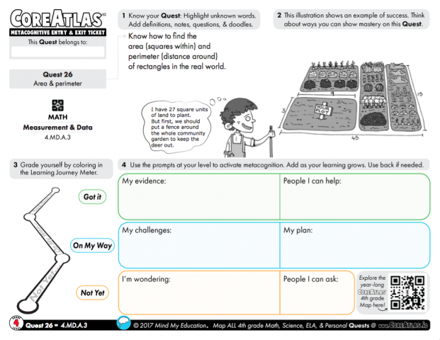 CoreAtlas Entry/Exit Ticket: Area & perimeter (4th grade)