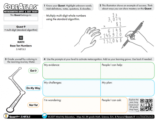 CoreAtlas Entry/Exit Ticket: × multi-digit standard algorithm (5th grade)