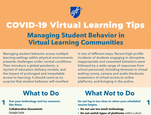 Managing Student Behavior in Virtual Learning Communities: Tip Sheet