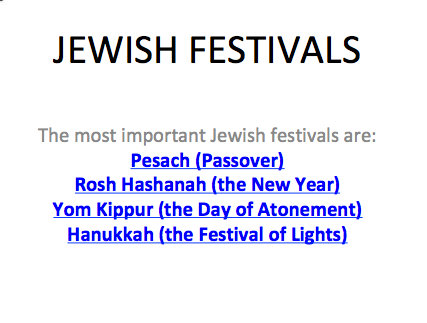 Jewish Festivals Powerpoint